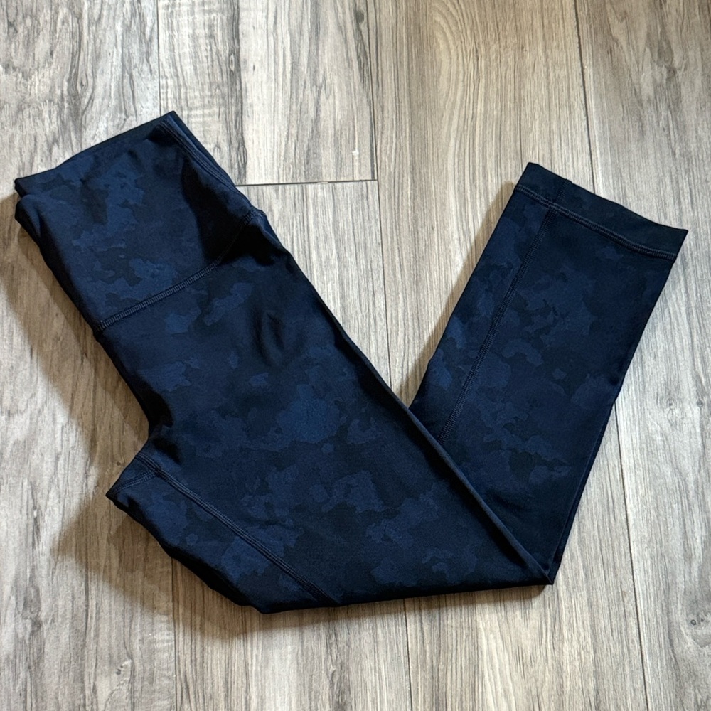 lululemon athletica Dark Blue Camo Leggings Cropped
